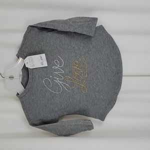 Crazy 8 Girls Give Love Long Sleeve T Shirt Gray